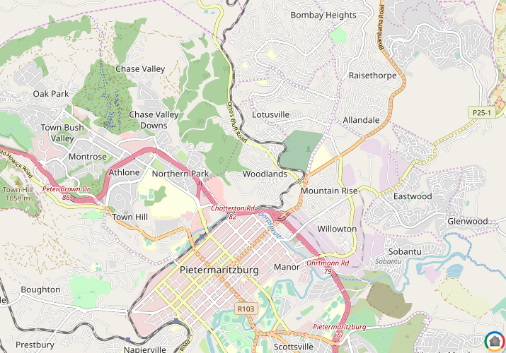 Map location of Woodlands - PMB